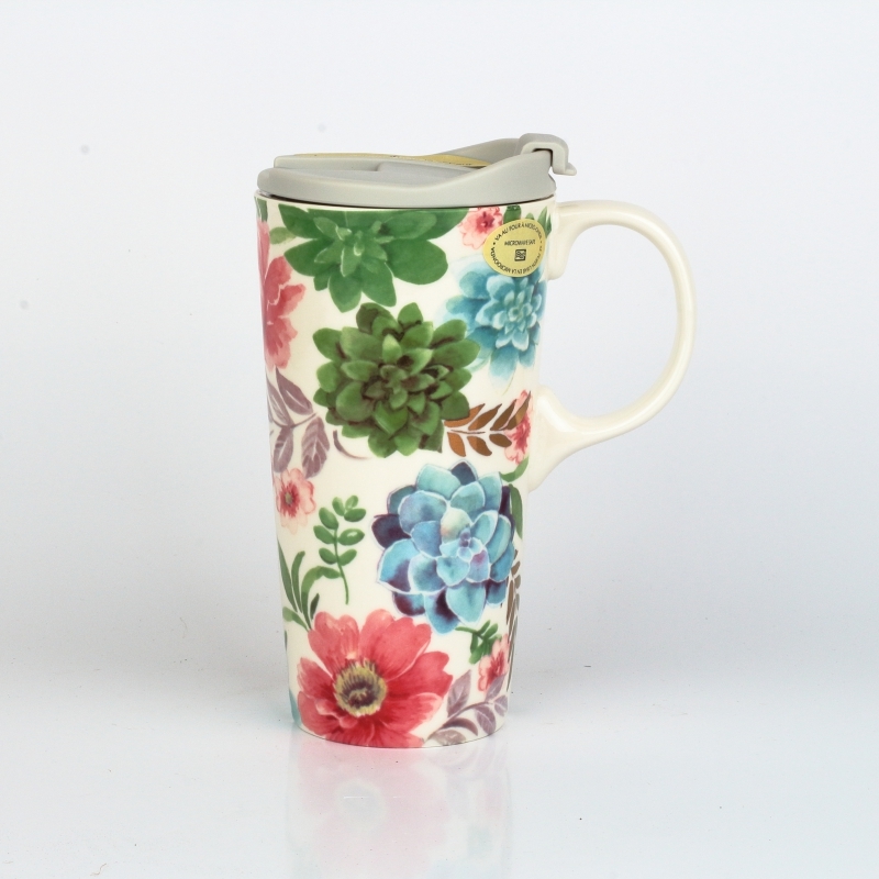 Hrnček cestovný Sukulenty 500ml