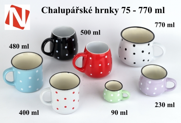 Hrnček fialový s bielymi bodkami 230ml