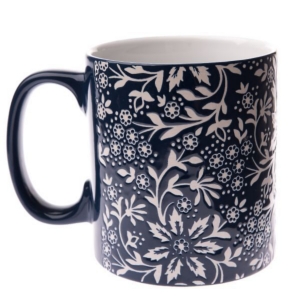 Hrnček kvetinový motív modrobiely 620ml keramika