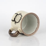 Hrnček na čaj s vintage motívmi biely 14x10x9cm