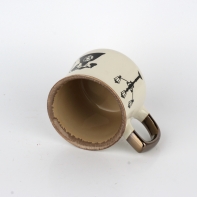 Hrnček na čaj s vintage motívmi hnedý 14x10x9cm
