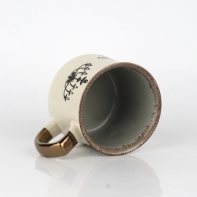 Hrnček na čaj s vintage motívmi sivý 14x10x9cm