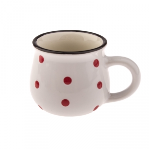 Hrnček na kávu s bodkami biely 95ml