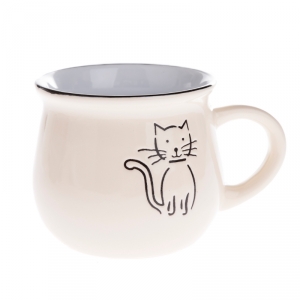 Hrnček s mačkou béžový