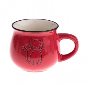 Hrnček s mačkou červený 270ml