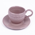Hrnček s tanierikom ružová keramika Sedmokráska