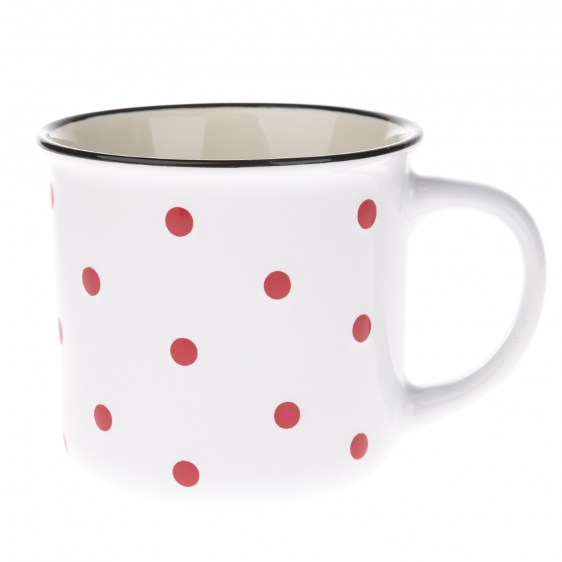 Hrnček s bodkami biely 350ml