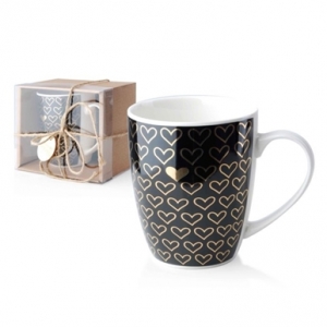Hrnček so srdiečkami v darčekovom balení 360ml