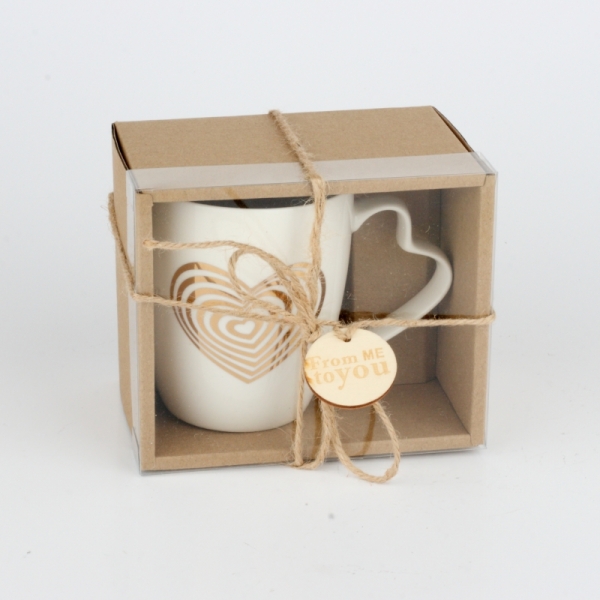 Hrnček so zlatým srdcom v darčekovom balení 360ml