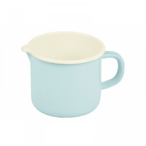 Smaltovaný hrnček s výlevkou modrý 13cm