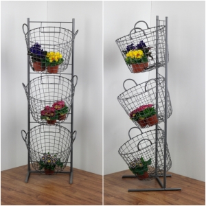 Industriálny stojan s košíkmi 115cm