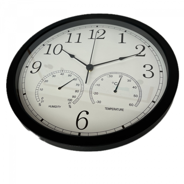 Interiérové hodiny s teplomerom a vlhkomerom 35 cm