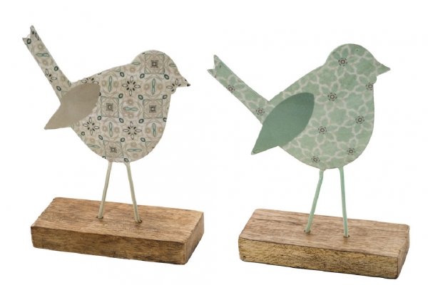 Jarná dekorácia do bytu vtáčik hnedý 11,2x27x4cm