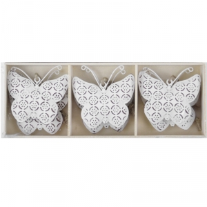 Jarné dekorácie kovový motýľ