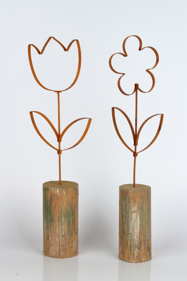 Jarné dekorácie kovový tulipán 46cm