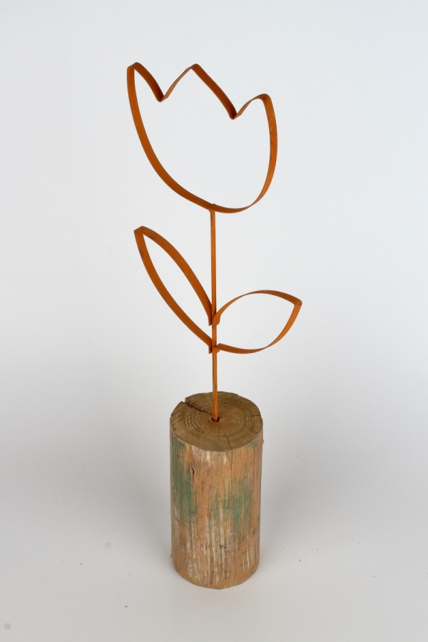 Jarné dekorácie kovový tulipán 46cm