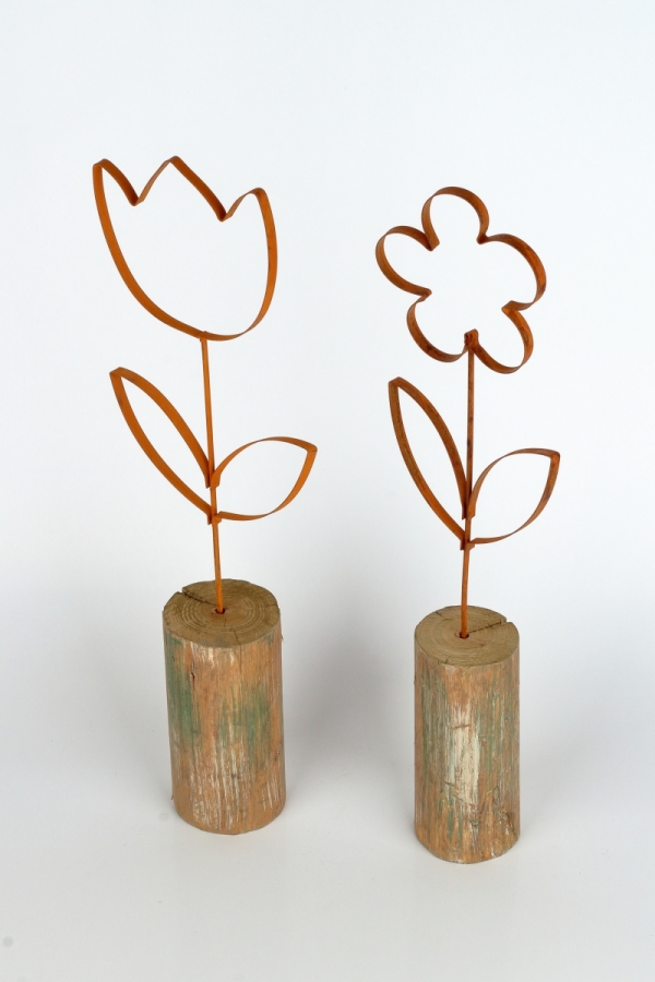 Jarné dekorácie kovový tulipán 46cm