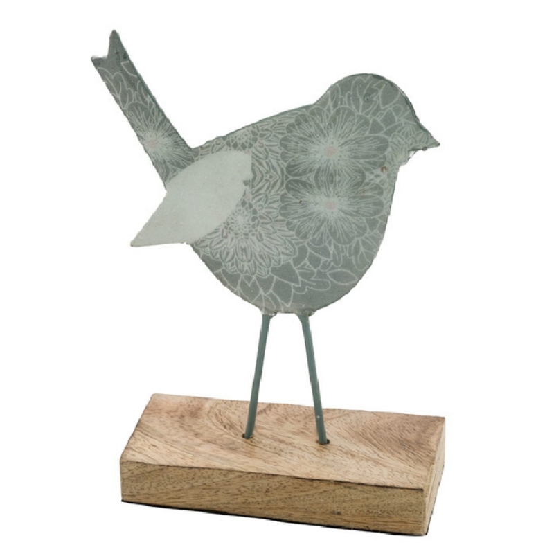 Jarná dekorácia na stôl vtáčik kvetinový 11,5x27x4cm