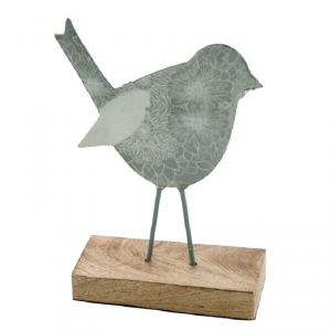 Jarná dekorácia na stôl vtáčik kvetinový 15x11x4cm