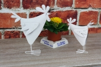 Jarné dekorácie plechový kohút biely 19cm