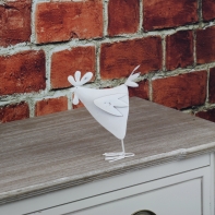 Jarné dekorácie plechový kohút biely 19cm