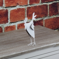 Jarné dekorácie plechový kohút biely 19cm