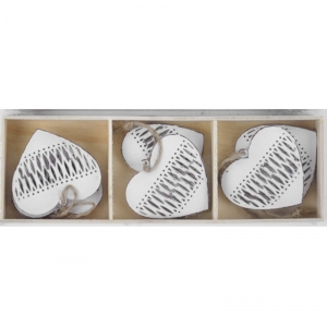 Jarné dekorácie závesné kovové srdce 6ks 