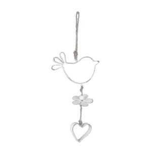 Jarná výzdoba záves s vtáčikom 12,5x34cm