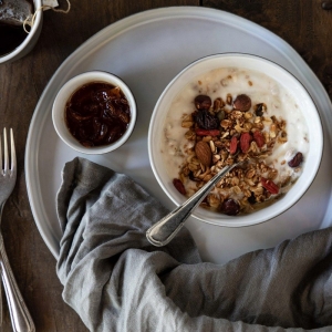 Jedálenský tanier 27cm šedo-biely LAGOA