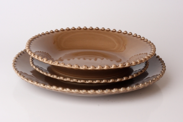 Jedálenský tanier PEARL kávový 28cm