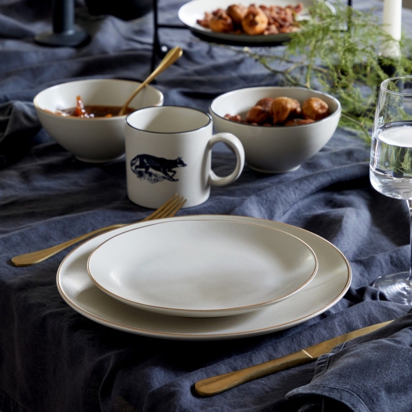 Jedálenský tanier so zlatým okrajom 27cm AUGUSTA