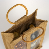 Vrecovinová taška na 2 flaše - 20x8x34cm