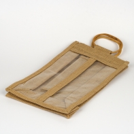 Vrecovinová taška na 2 flaše - 20x8x34cm