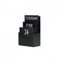 Kalendár drevený čierny 9x13cm