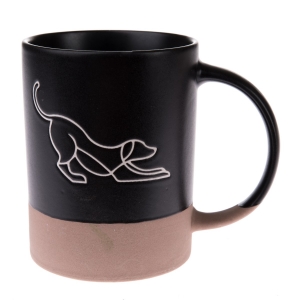 Kameninový hrnček so psíkom tmavý 400ml