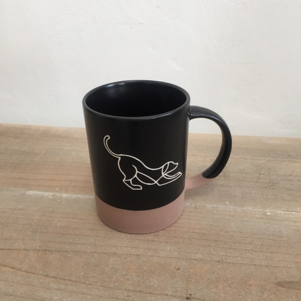 Kameninový hrnček so psíkom tmavý 400ml