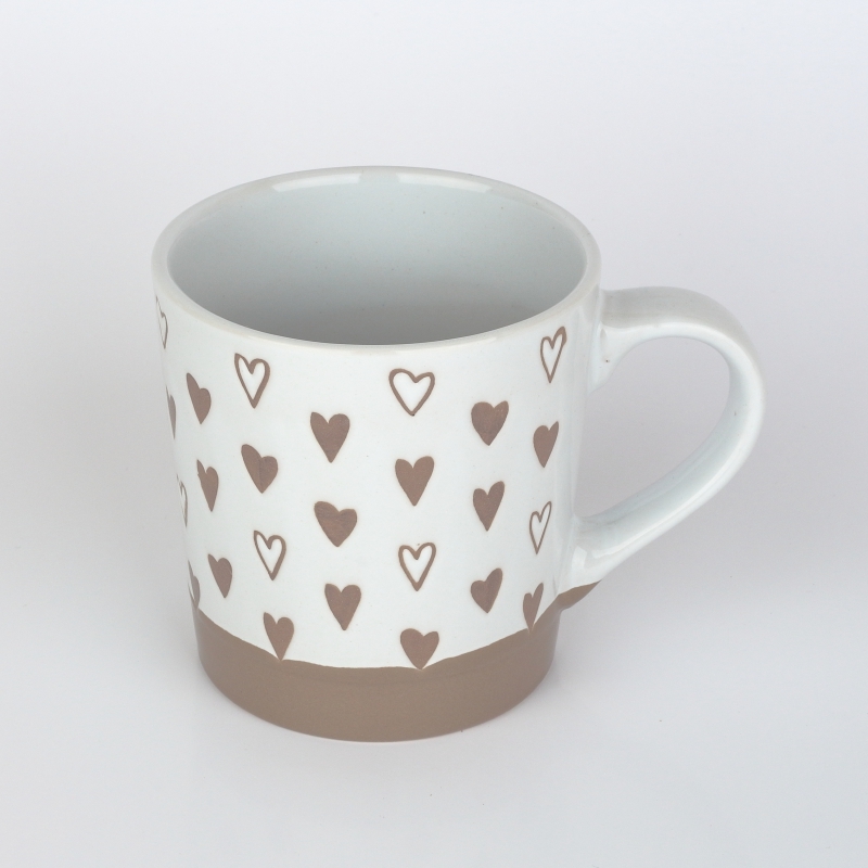 Kameninový hrnček srdce svetlý 473ml