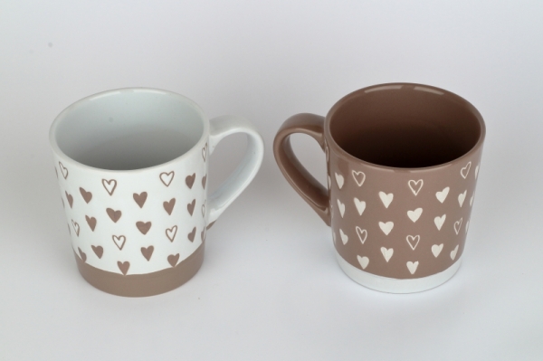 Kameninový hrnček srdce svetlý 473ml