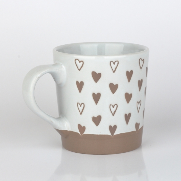 Kameninový hrnček srdce svetlý 473ml