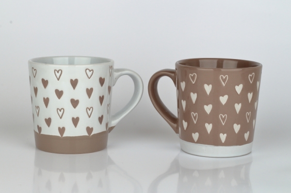 Kameninový hrnček srdce svetlý 473ml