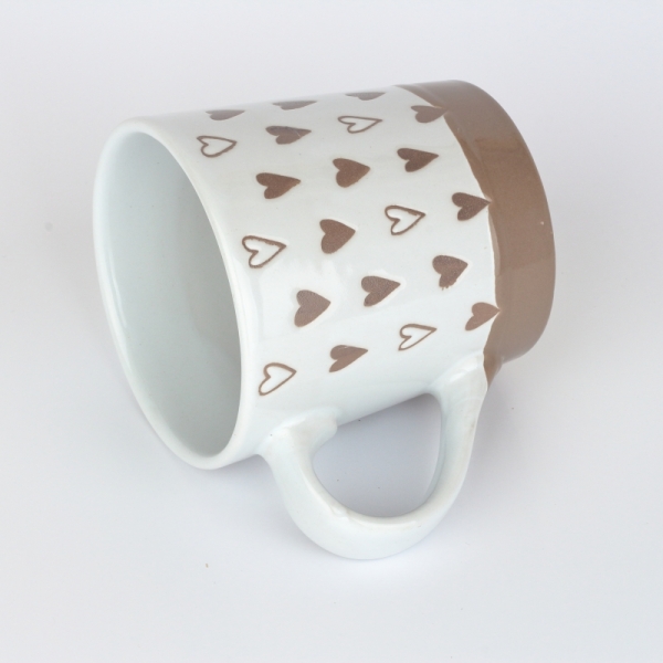 Kameninový hrnček srdce svetlý 473ml