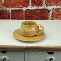 Kávový set šálka s tanierikom - sliepky