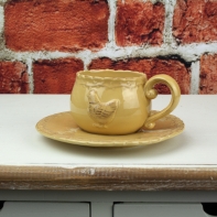 Kávový set šálka s tanierikom - sliepky