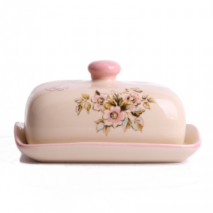 Keramická dóza na maslo Rose 9x18cm