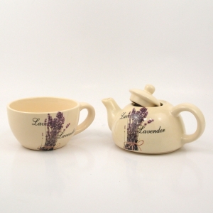 Keramická konvička a šálka 15x12x15cm