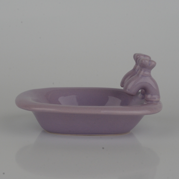 Keramická miska na mydlo vaňa fialová 15x10x8cm
