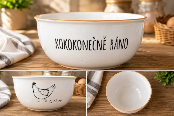 Keramická miska so sliepočkou Vidiecke ráno 550 ml