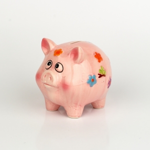 Keramická pokladnička prasiatko ružová