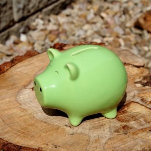 Keramická pokladnička prasiatko zelené