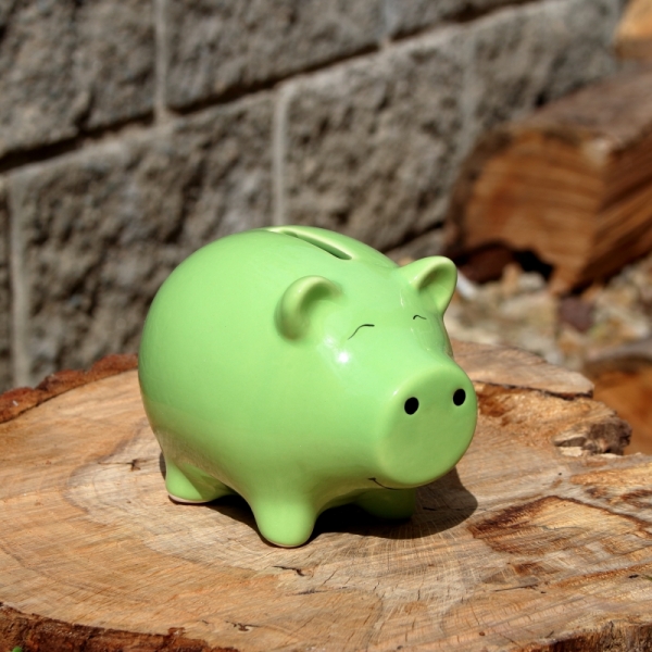 Keramická pokladnička prasiatko zelené